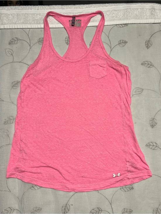 Under Armour Tops - Under Armour Pink Racerback Pocket Tank Top 63.5